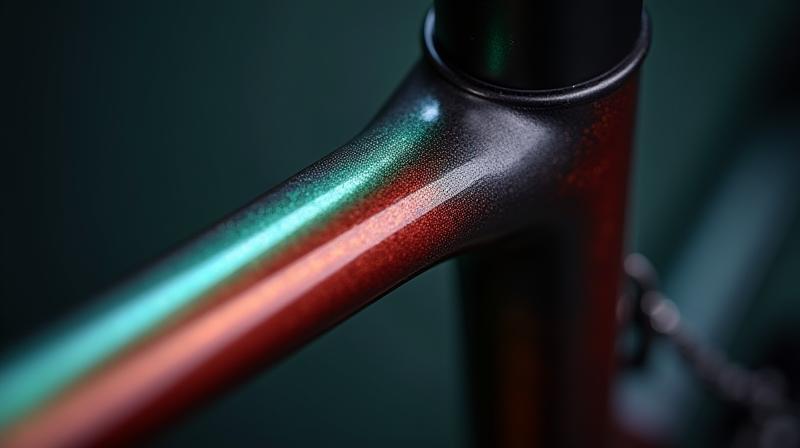 Close-up detail of a bicycle frame connection showing craftsmanship